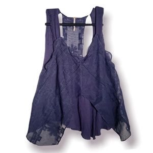 Free People Navy Blue Tank Top
